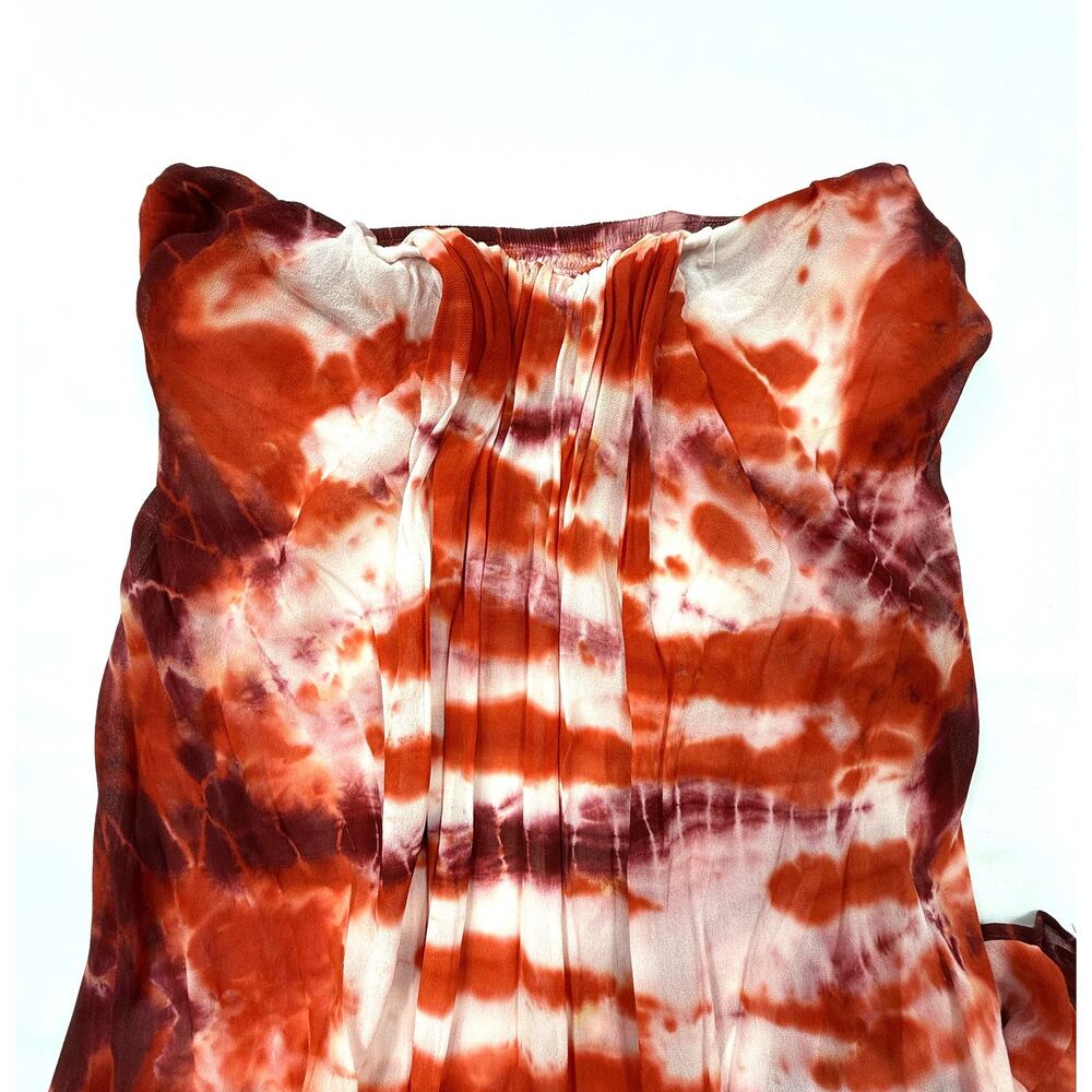 Young Fabulous & Broke Lexie dress red & white tie-dye Sz XS Maxi Strapless - Picture 4 of 11